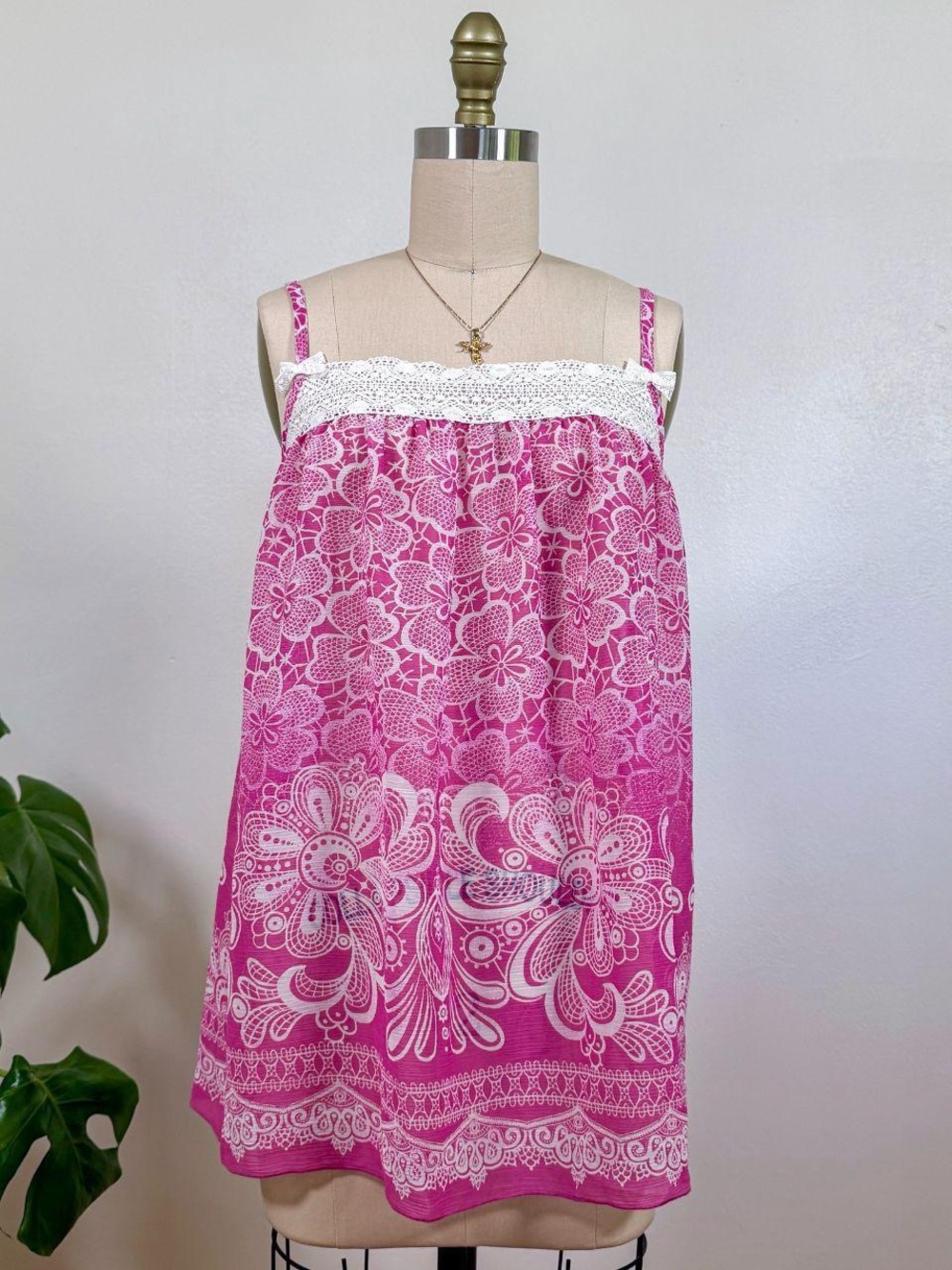 Vintage 2005 Victoria’s Secret Pink Floral Babydoll Cami | Y2K Coquette